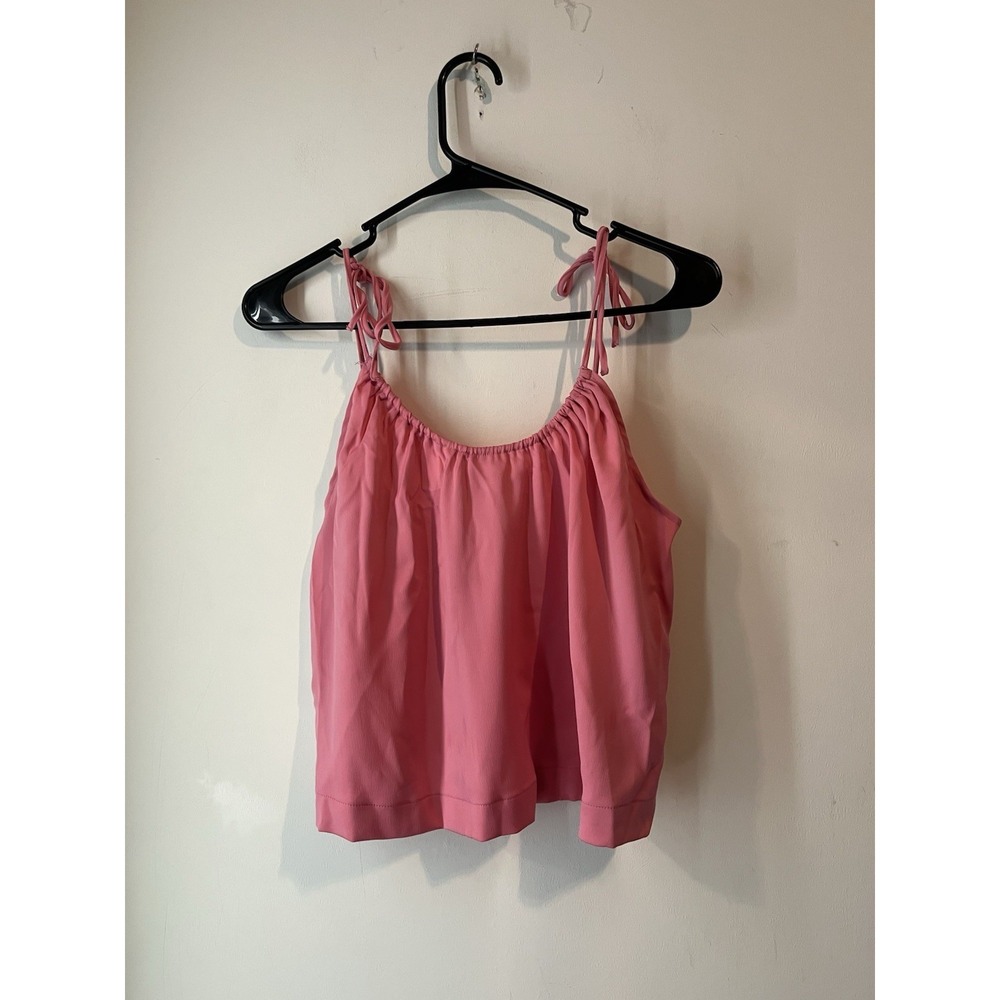Urban Outfitters Pink Crop Tank Tie Straps Size Small Loose Fit Barbiecore Boho